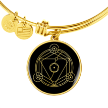 Sacred Geometry Hexagon Triangle in Circle Bracelet Stainless Steel or 18k Gold - £38.52 GBP+