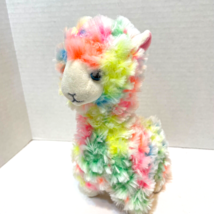 Ty Beanie Babies Lola the Llams Plush Tie Dye Rainbow Stuffed Animal 8&quot; - £8.33 GBP