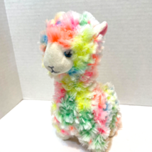 Ty Beanie Babies Lola the Llams Plush Tie Dye Rainbow Stuffed Animal 8&quot; - £8.45 GBP