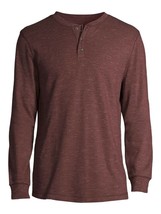 Long Sleeve Thermal Shirt Henley Super Soft Burgundy Size XS 30-32 NEW - £6.35 GBP