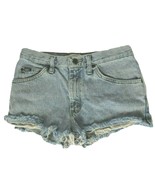 Lee Womens Cutoff Denim Booty Shorts Size 30 Regular Fit Solid Blue Pockets - $26.42