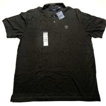 Men’s Izod Polo Short Sleeve Size XL Black Plain Collar Shirt  - £11.70 GBP