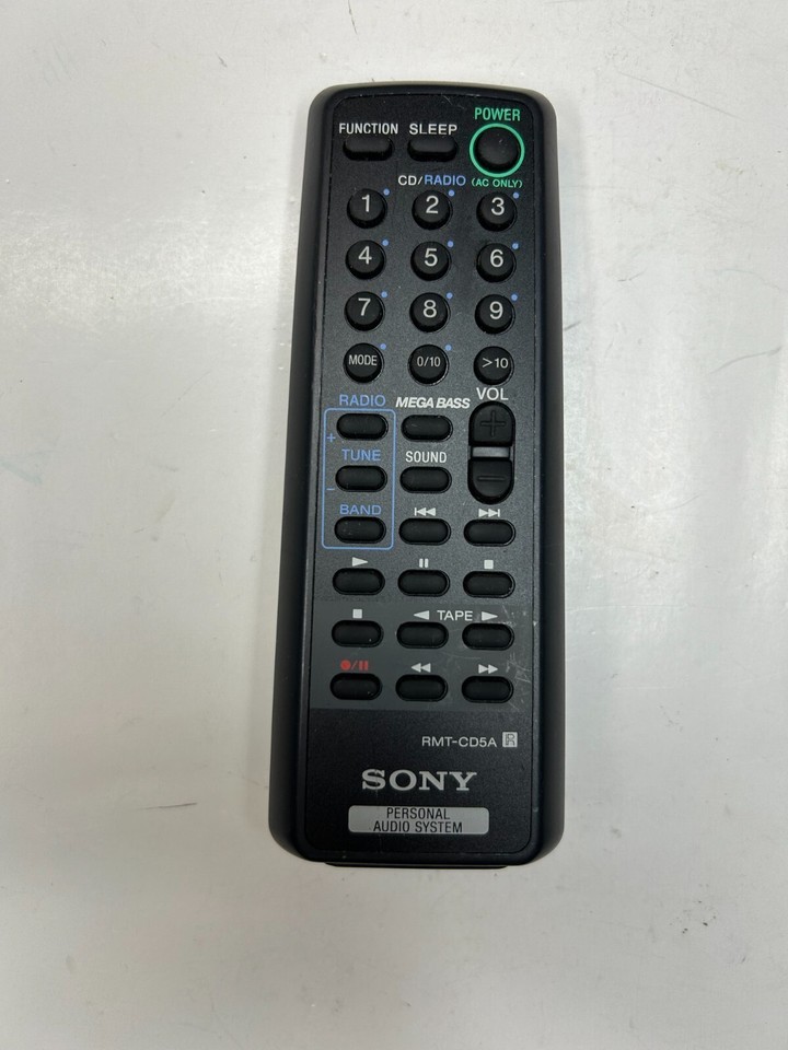 Sony RMT-CD5A Remote Control, Black OEM for ZS5D CD Player / Boombox Stereo  			