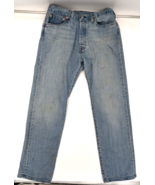 Levi&#39;s 501 Original Fit Button Fly Stretch Unleaded Light Wash Men&#39;s Jea... - $23.28