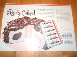 Vintage Wrigley&#39;s Spearmint Gum Party Cake Recipe Print Magazine Advertisement 1 - £3.94 GBP