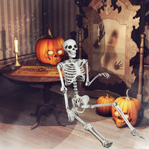 5.4ft Halloween Skeleton Life Size Realistic Full Body Hanging w/ Movable Joints - £75.13 GBP