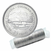 1992 Canadian 25-Cent British Columbia 125th Anniversary 25¢ Coin Roll - £21.69 GBP