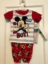 Mickey Mouse Disney Baby Boy Pj’s 12 Months Short Sleeve Top Pants Bnwt - £11.98 GBP