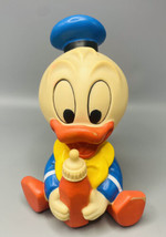 Vintage 1984 Shellcore Disney Donald Duck Vinyl Squeeze Toy Old Baby Rare  - $9.84