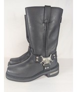 Milwaukee Motorcycle Co Women&#39;s Black Leather Classic Harness Boots MB21... - $1,696.13 MXN