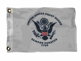 12X18 12&quot;X18&quot; Us U.S. Coast Guard Uscg Crest Boat Flag Grommets Outdoor 100D - £13.43 GBP