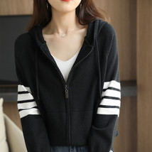 Autumn Winter Fashion Casual Korean Lady Sweatshirts Loose Coat Tops  Zipper  Ca - £55.15 GBP