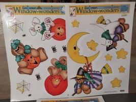 Daisy Kingdom Halloween Window Cling 3 Sheets Pumpkins Bears Spiders Sta... - £12.91 GBP