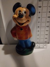 Mickey Mouse Bank Vintage Walt Disney Products Play Pal Plastic 11&quot; T No... - $9.89