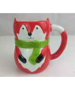 Red Fox Wearing Scarf 5&quot; Figural Coffee Cup - $275.45 MXN