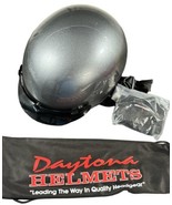 Daytona HELMETS Motorcycle Half Helmet Skull Cap- Silver with Visor Size XL - £16.89 GBP