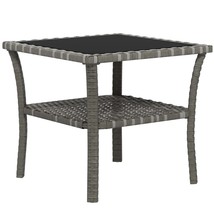 Outsunny Rattan Side Table w/ Storage &amp; Glass Top - $1,677.41 MXN