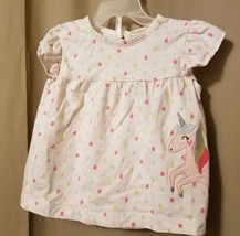 Carter&#39;s - 2-Piece Polka Dot Unicorn Top &amp; Shorts Set Size 18M    IR9 - $7.85