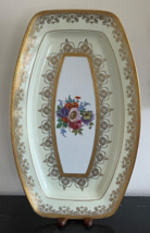 Hutschenreuther Selb Bavaria Porcelain Gold Encrusted Plater 17 1/8&quot; by 10 3/4&quot; - £156.90 GBP