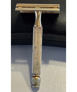 1940&#39;s Style Gillette Style Gold Tone Safety Razor - $24.25
