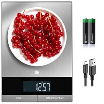 Digital Food Scale With Stainless Steel Top, Dual Power Option,, And Mea... - £31.28 GBP