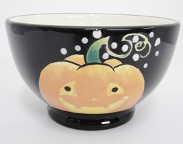 Halloween Pumpkin Jack O Lantern Cereal Bowl Jennifer Clark Certified Int - £3.69 GBP