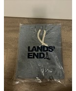 NWT Lands End Serious Sweats Full Zip Blue Gray Stripe Hoodie Sweatshirt... - $25.00