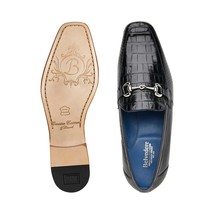 Belvedere Udine Shoes Genuine Caiman Crocodile and Lizard Loafer 1030 Black image 3