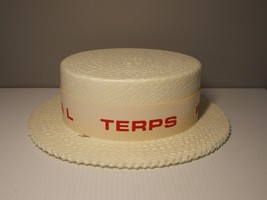 Vintage WBAL Maryland Terps Terrapins Straw looking hat of foam Lewtan Line sz M - £26.83 GBP