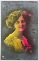 Antique 1914 EAS RPPC Bromide Pretty Lady Portrait Fashion Glamour Postcard - £8.37 GBP
