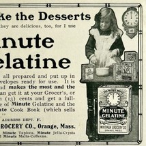 1904 Minute Gelatin Dessert Whitman Advertisement Ephemera 4.75 x 3.75&quot; - $380.59 MXN