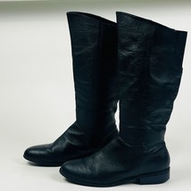 Fanfares Leather Upper Knee-High Womens size 8.5 Black Leather Riding Boots - $42.74