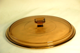 Vision Ware Amber Glass Lid Round Casserole Replacement Top 116 8-3/4&quot; Outside - £15.48 GBP