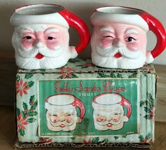 Vintage Commodore Christmas Jolly Santa Mug Set &amp; Box 1 Winking  Number 3017 MCM - £46.21 GBP