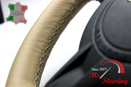 FITS AUDI GT 84-87 BEIGE LEATHER STEERING WHEEL COVER, DIFF SEAM - $49.99