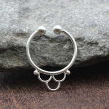 Tribal Stil Indisch Sterling 925 Silber Septum No Piercing Erforderlich ... - £10.68 GBP