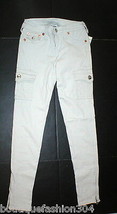 NWT New Womens True Religion Brand Jeans Skinny Cargo Pants 24 Pale Gray Comfy  - £205.11 GBP