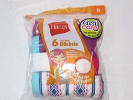 Girls youth Hanes Tagless Bikinis 6 pack pair underwear panties size 8 M... - £10.92 GBP