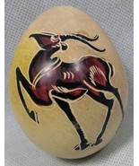 Etched Gazelle Antelope African Marble Stone Egg  - $14.95