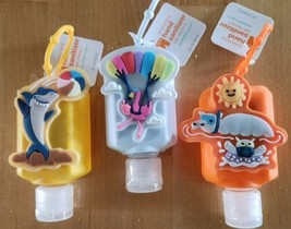  Antibacterial Gel Hand Sanitizer with Vitamin E In Cute Holders Set of 3 - £6.96 GBP