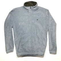 Nautica Competition 1/4 Zip Fleece Sweatshirt Mens L Gray Chest Logo Lon... - $18.69