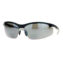 Bifocal Magnified Lens Sunglasses Black Half Rim Sports Wrap Frame UV 400 - £8.50 GBP+