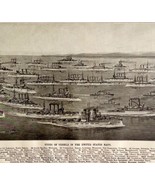 Types of Vessels In The United States Navy 1909 Art Print Nautical LGADMap - $780.23 MXN