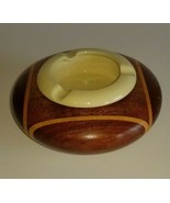Vintage Malacca Wood Work Ashtray Malaysia Inlaid Detail Rare Collectible - £38.55 GBP