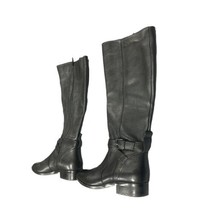 Naturalizer Womens Heeled Long Boots, 6M, Black Leather - $106.43
