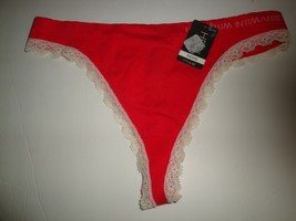 New Heidi Klum Intimates Women&#39;s Seamless w/ Lace Thong Panty Red Size M - £9.33 GBP