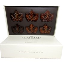 Pottery Barn Maple Leaf Napkin Rings Set of 6 - £23.80 GBP