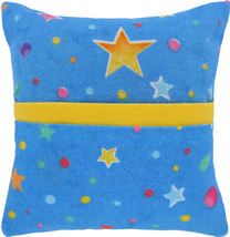 Tooth Fairy Pillow, Light Blue, Moon &amp; Star Print Fabric, Yellow Bias Tape Trim - £3.91 GBP