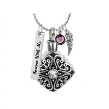 Crystal Diamond Pendant Ash Urn - Love Charms Option - £23.52 GBP