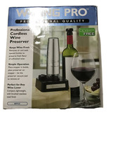 Waring Pro WP55 Cordless Wine Preserver Brushed Stainless Steel 2 Stoppers - $24.74